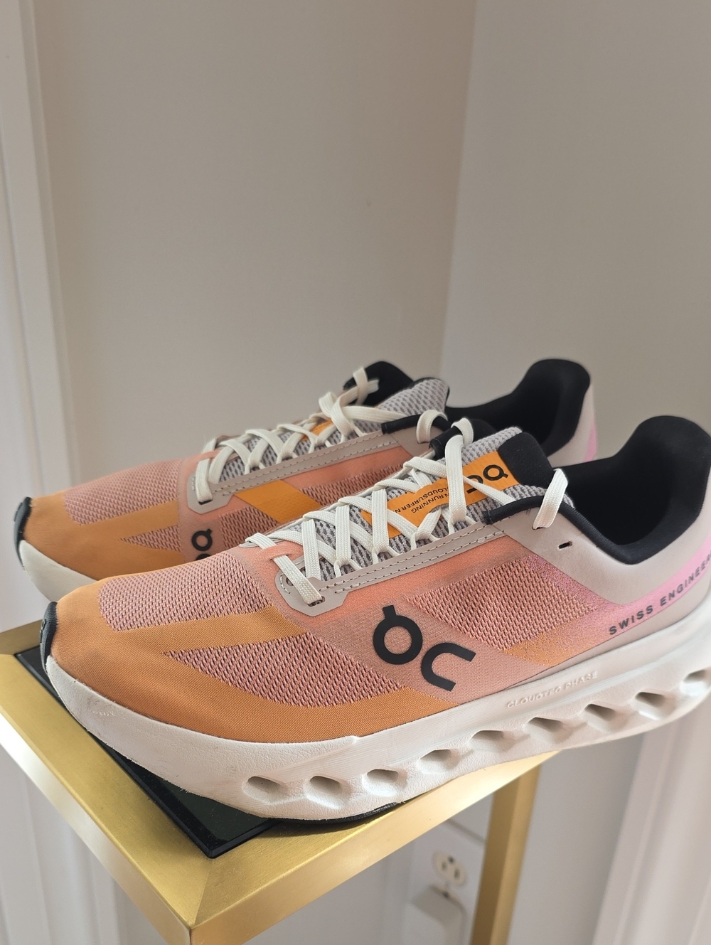 On Running Women's Peach Pink Orange Athletic Shoes